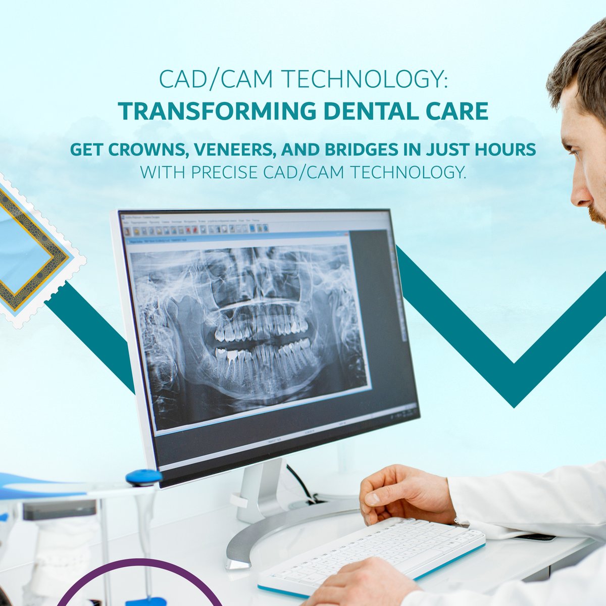 DXHConnect's tweet image. Dubai’s cutting-edge CAD/CAM technology transforms your smile in just one visit!

Experience the future of dental care with same-day, precise &amp;amp; durable, natural restorations.
Say hello to your perfect smile!

#DubaiHealthExperience #MyDubai #DentalTechnology #MedicalInnovation