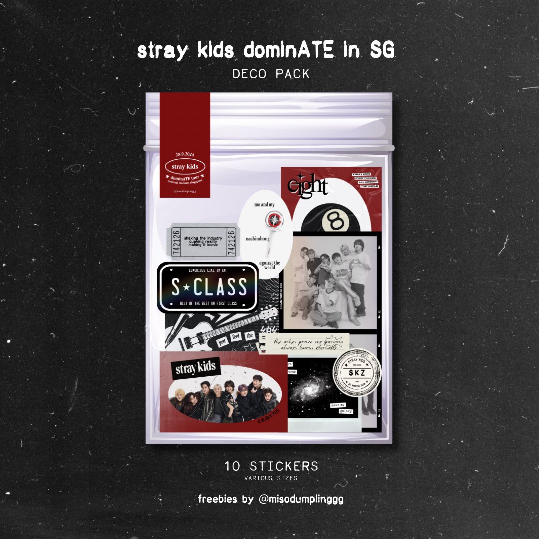 misodumplinggg's tweet photo. freebies for stray kids dominATE in sg! ★
— by @misodumplinggg 

✧･ﾟ: *✧･ﾟ:* deco pack ✧･ﾟ: *✧･ﾟ:*

📍singapore national stadium 
🗓️ 28 sept 2024
⏰ tba
💌 limited qty, 1:1
⭐️rt &amp; like (follows appreciated! ♡) 

#dominATE_SG #dominATE_Singapore #SKZinSG #StrayKids https://t.co/M2weCXzizu