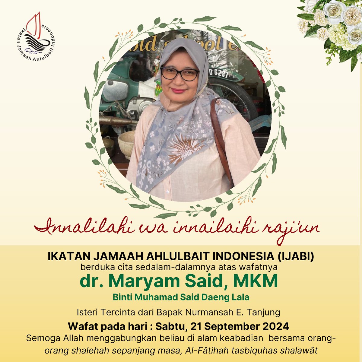 ijabipp's tweet image. Innalillahi wa Inna Ilaihi raji'un