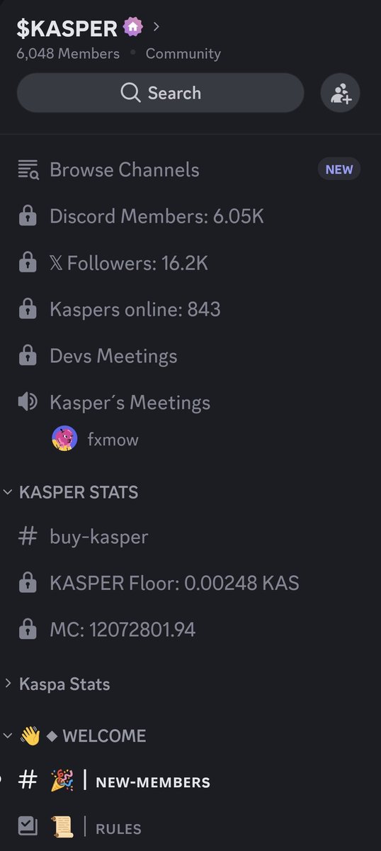 BREAKING:

$KASPER 👻 market cap is 12 million.

Discord members have grown to 6k members! 

While <a href="/KasperCoin/">Kasper the Ghost of Kaspa</a> is at 16k followers!

The ghost of $KAS 👻👀

Listings coming soon...

Nfts coming soon...