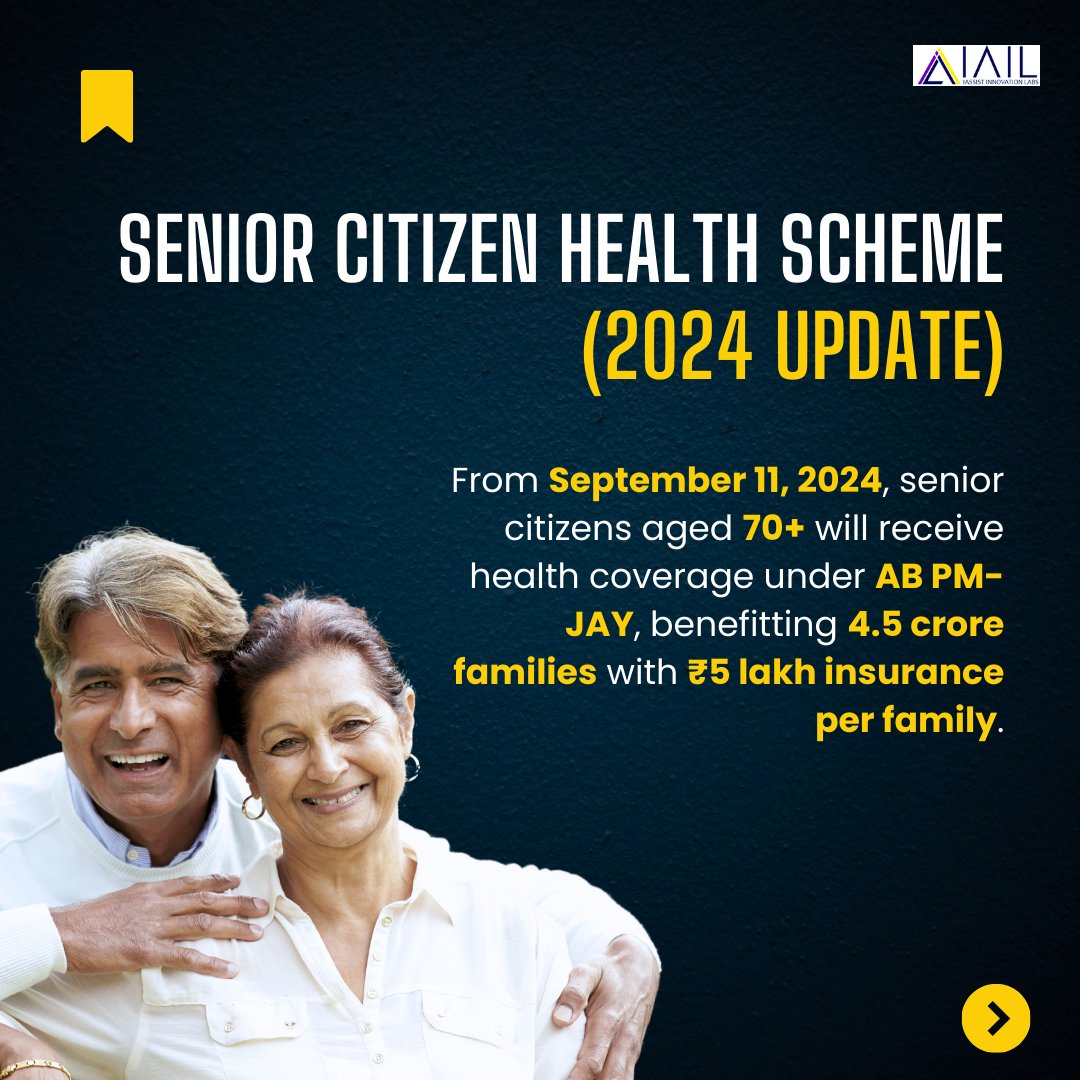 IassistL's tweet image. Wondering how senior citizens aged 70+ can secure ₹5 lakh in health coverage? The Ayushman Bharat Pradhan Mantri Jan Arogya Yojana (AB PM-JAY) now covers seniors, ensuring financial protection and access to quality healthcare.