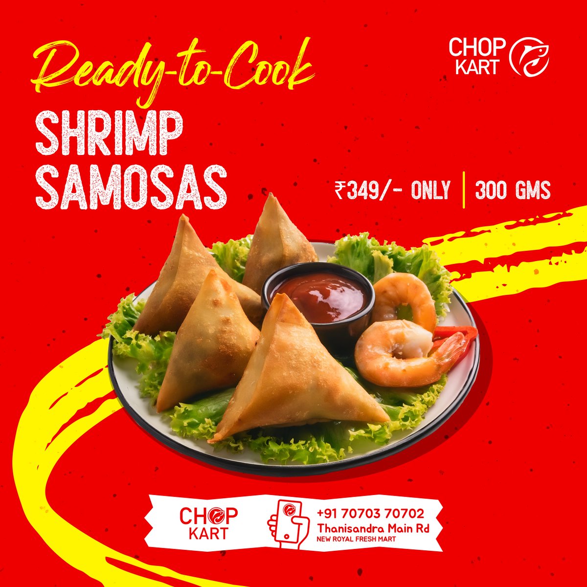chopkart's tweet image. No time to cook? No problem! Our ready-to-cook shrimp samosas are super easy to prepare.
Perfect for a quick bite! Order now and enjoy deliciousness in no time! 🌊🍽️

#ShrimpSamosa #QuickSnack #ChopKart #SeafoodDelight #EasyMeals #SeafoodSnacks