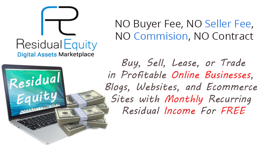 ResidualEquity's tweet photo. Buy #Profitable #Assets That Generate YOU Monthly #Residual Income: https://t.co/1u9m2xFIOx Buyers and seller can use the service, Free of Charge. #domainname #domainnames #domains #selldomains #domain #domainforsale #buydomains https://t.co/Dvb0Bgi4jI