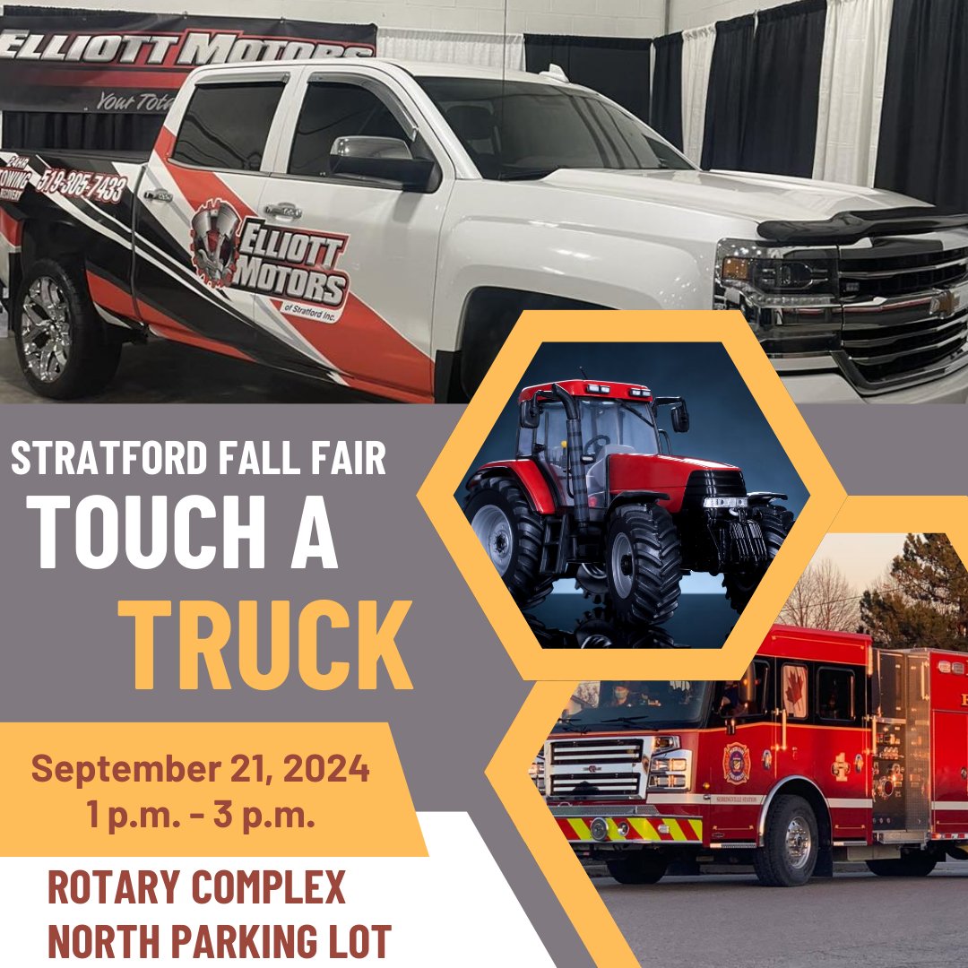 Come "Touch a Truck" at the 183rd Stratford Fall Fair TODAY!  #seeyouatthefair