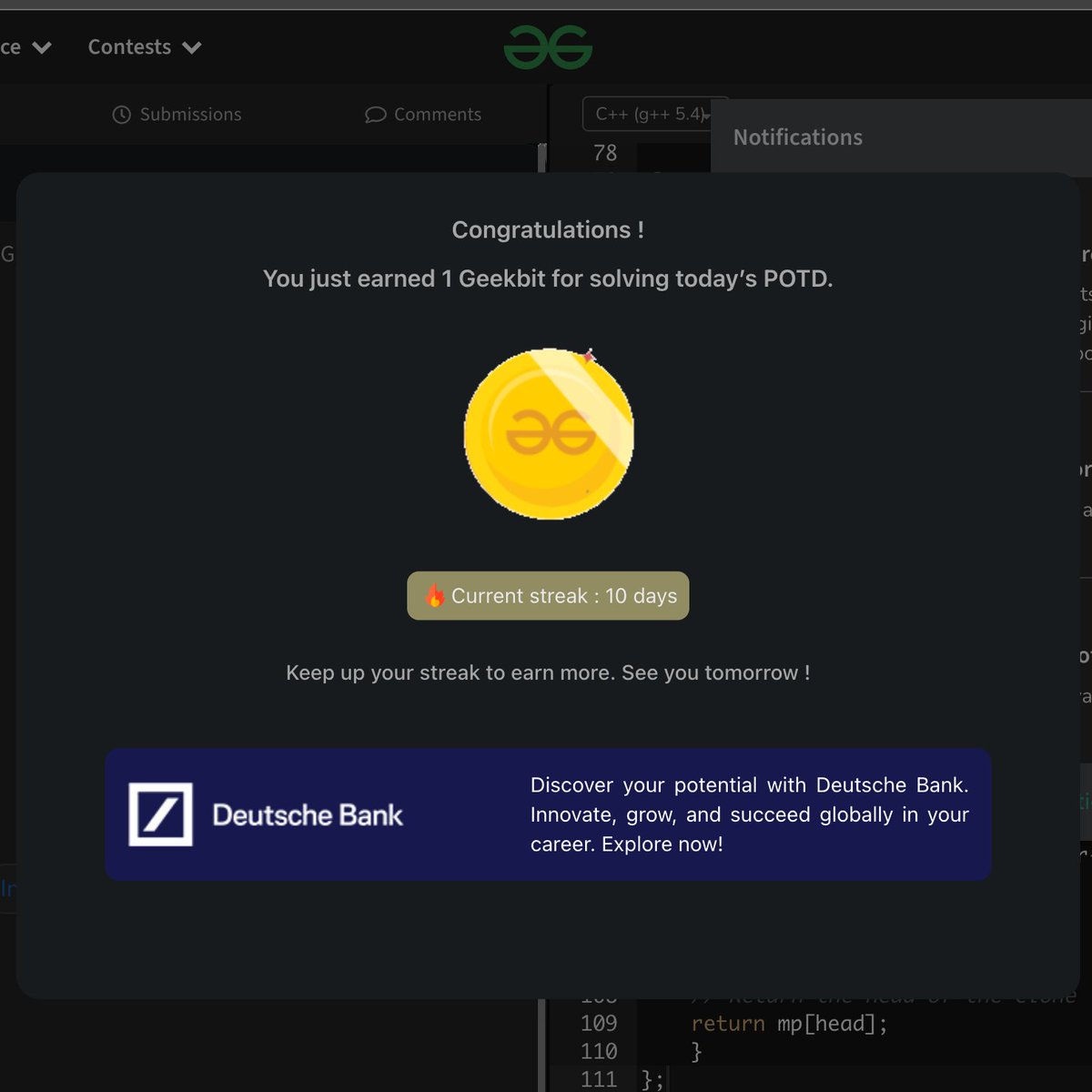 devidutta18's tweet image. Day 10 of POTD challenge
Solved: Clone a linked list with next and random pointer

#deutschebank #geekstreak2024