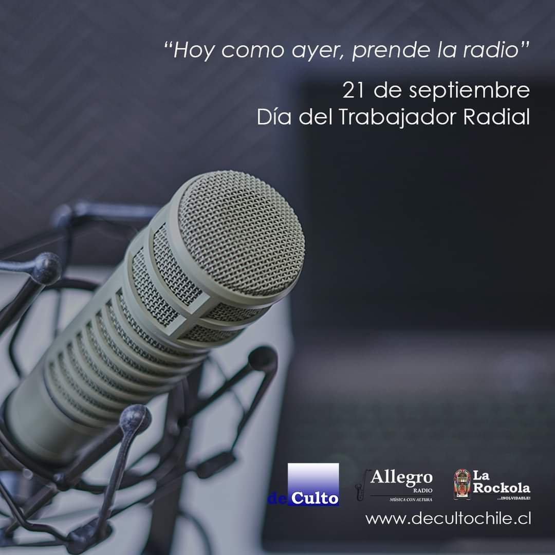 decultoradio's tweet photo. Hoy como ayer, prende la radio... hace bien!

Desde De Culto Radio, saludamos a todos quienes hacen radio a lo largo y ancho de nuestro país y muy especialmente en la Región de Los Rios en un nuevo Día del Trabajador Radial. #Valdiviacl https://t.co/KrgyAfNJhb