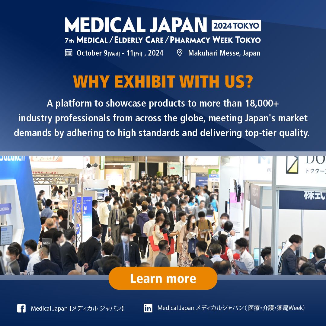 Cn1699's tweet image. Position your business at the forefront of the healthcare revolution with @MEDICAL JAPAN.

Exhibit with us: Be an exhibitor at MEDICAL JAPAN

#MedicalJapan #MedicalJapanTokyo #MedicalCare #ElderlyHealth #PharmacyLife

More info | ⬇️
buff.ly/4djMIIL