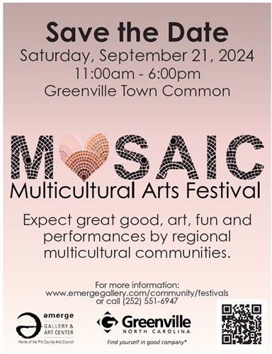 Clinton Todd (@toddtackles_) on Twitter photo Looking for something fun to do today? Come enjoy the MOSAIC Multicultural Arts Festival, featuring food trucks, music, vendors, & <a href="/PCS_NC/">Pitt County Schools</a> international teachers sharing their varied rich cultural heritages! The weather will be beautiful!☀️ #emergegallery #mosaicfestival Looking for something fun to do today? Come enjoy the MOSAIC Multicultural Arts Festival, featuring food trucks, music, vendors, & <a href="/PCS_NC/">Pitt County Schools</a> international teachers sharing their varied rich cultural heritages! The weather will be beautiful!☀️ #emergegallery #mosaicfestival