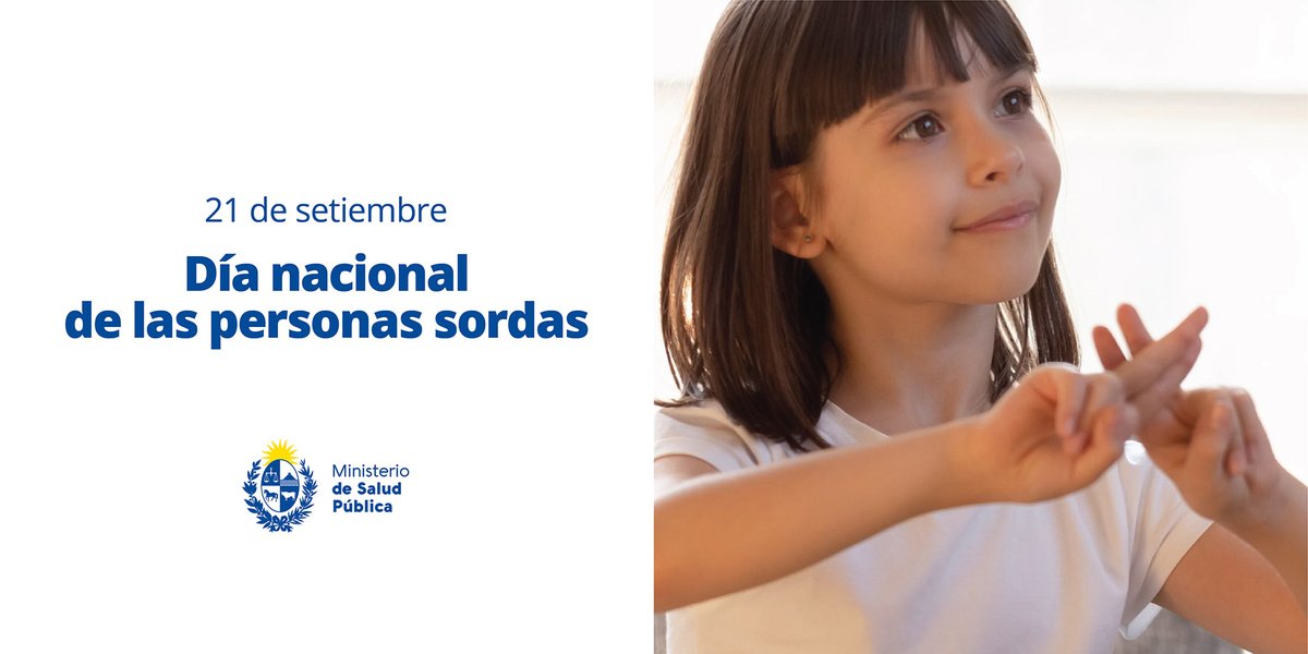 En Uruguay, el 21 de setiembre se conmemora el Día Nacional de las Personas Sordas, en el marco de la Semana Internacional de Personas Sordas. Este año se celebra bajo el lema “Señar alto sobre los derechos en lengua de señas”.

➡️ gub.uy/ministerio-sal…