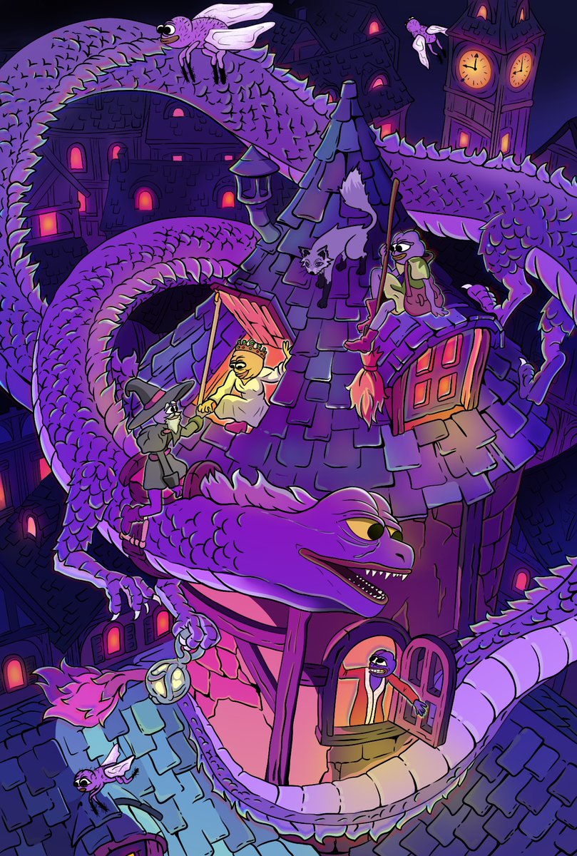 Purple_Frens's tweet photo. The skies are glowing purple as Dragmon soars through the city together with Moxy and Frens 🐉
Who's ready for what's next? 💜
#Gmonad #Moxy #Dragmon https://t.co/0HSVCZ5Js6