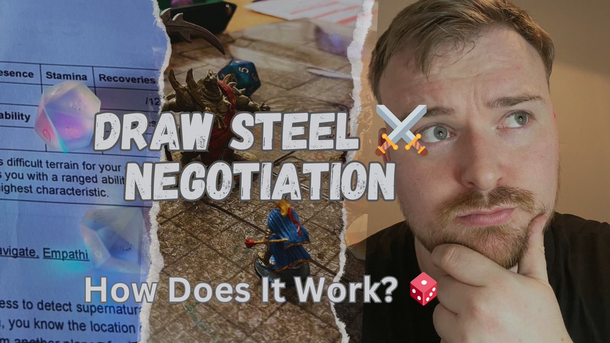 DontShoutMimic's tweet photo. Draw Steel: How Do Negotiations Work?
https://t.co/nBJVfk1cjl 
See how negotiation provides structure for DMs who want to really open up social encounters.

#ttrpg #dnd #ttrpgrising #ttrpgcommunity
#dnd5e #dungeonsanddragons #dontshoutmimic #drawsteel #mcdm #mcdmrpg #drawsteelrpg https://t.co/7uOb0onIJA