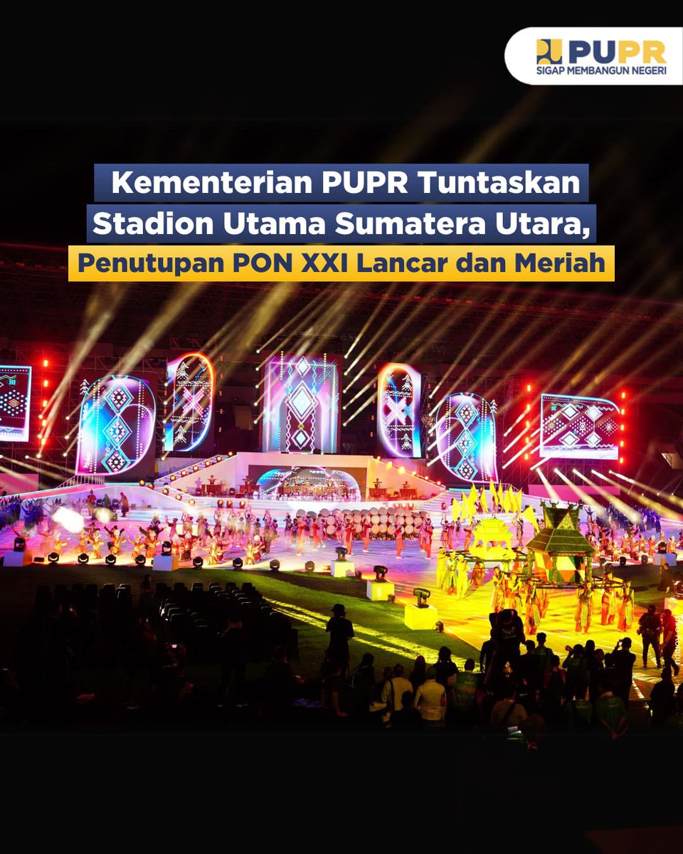Menteri PUPR Basuki Hadimuljono bersama Menteri Pemuda dan Olahraga <a href="/ditoariotedjo_/">Ario Bimo Nandito Ariotedjo</a> , Menteri Dalam Negeri <a href="/titokarnavian_/">Tito Karnavian</a> , serta Ketua Komite Olahraga Nasional Indonesia Marciano Norman menghadiri penutupan PON XXI Aceh-Sumut 2024 

#SigapMembangunNegeri