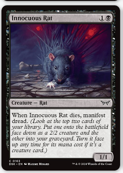 kartarva's tweet photo. As self proclaimed "Rat Queen", I have to bestow the terrible news that this is the only rat in Duskmourn :( https://t.co/Eh2Yaq8vFF