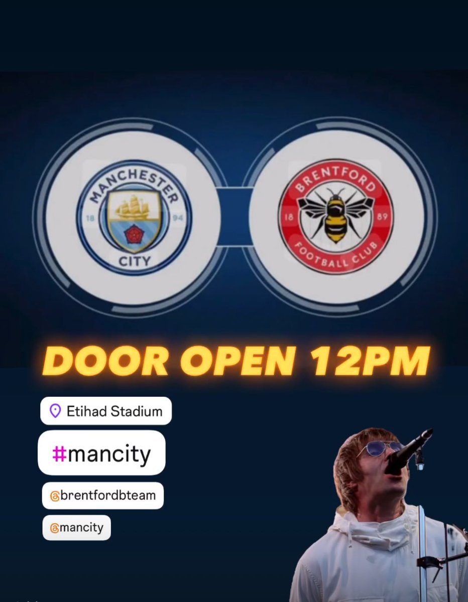 DOOR OPEN 12 FOR #mancity VS #brentfordfc TODAY. See you all later