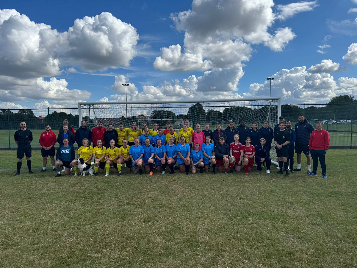 Armyfa1888's tweet photo. A great day in Chatham for the Women’s Triangular Tournament. Three squads showcasing new talent and some excellent football. A great pre season workout for all involved. Thank you to RE for hosting. 

Player of the tournament goes to Ssgt Parker of 42 Geo Engr Regt. https://t.co/aAE2A8be4F