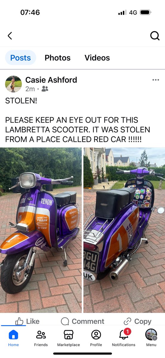 lambrettaclubgb's tweet image. Stolen in Redcar last night if any one knows anything