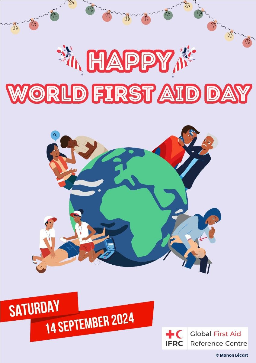 We wish you a Happy World #FirstAid Day!
Thank you #RedCross #RedCrescent National Societies to disseminate life saving First Aid skills around the world🌍
#FirstAidVision2030 <a href="/ifrc/">IFRC</a>