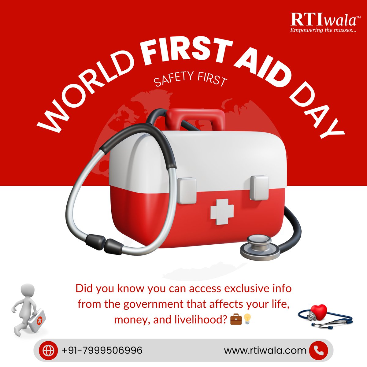 rtiwalaofficial's tweet image. 1/4 🛑 #WorldFirstAidDay isn’t just about medical emergencies! Did you know you can access exclusive government info that affects your life, money, and livelihood? 💼💡

#RTIwala #RwUpdates #Health #Medtech
@MoHFW_INDIA @ndmaindia @ICRC @WHO