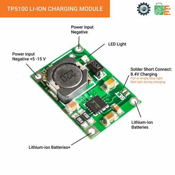 tahaalasemi's tweet image. It is a #LithiumBattery charging #module that can charge both single cell (1S) and double cell (2S) batteries. For an 8.4V 2S battery, short the set points on the #PCB