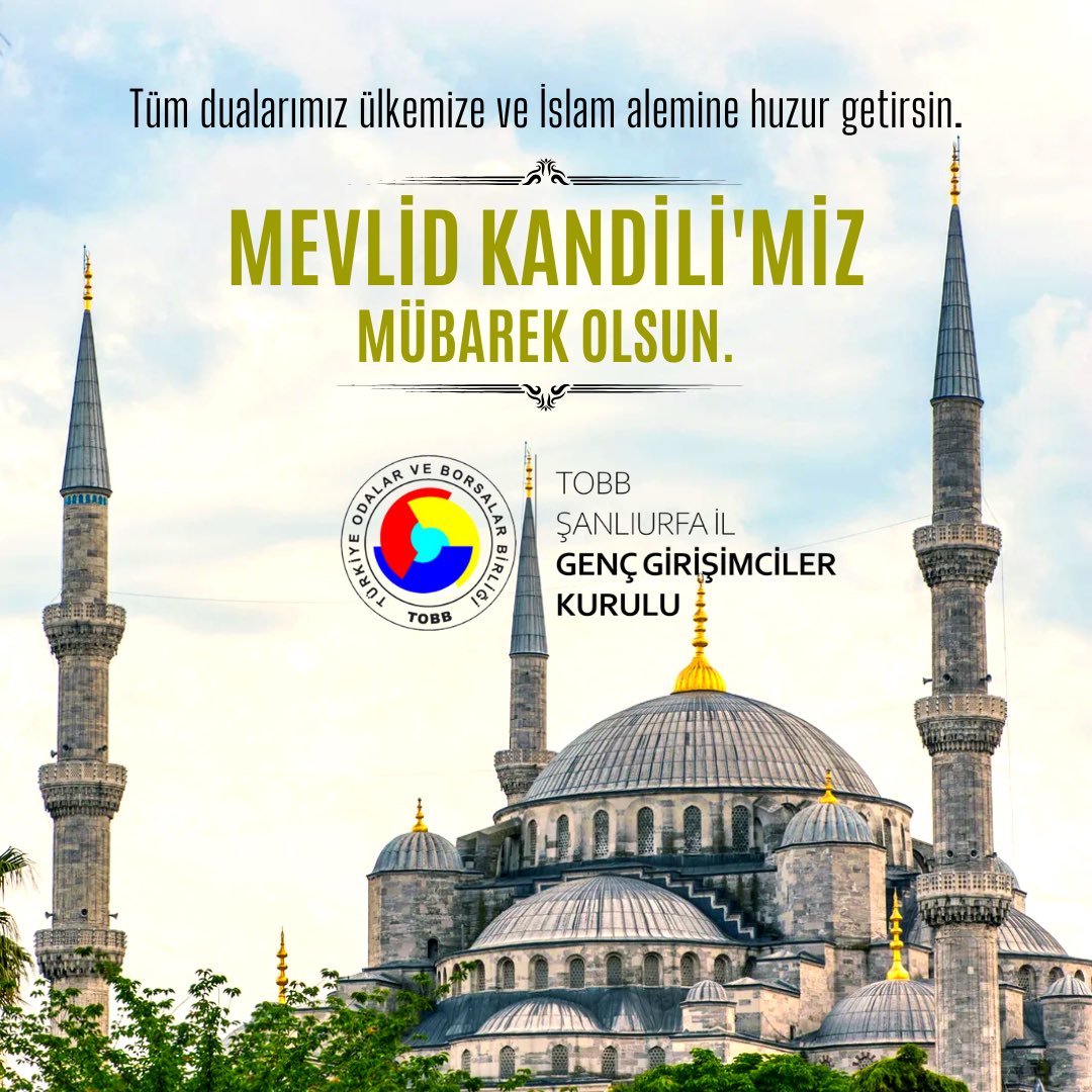Mevlid Kandili vesilesiyle, Peygamber Efendimiz’in (SAV) örnek hayatını ve öğretilerini bir kez daha anıyor, bu mübarek gecenin tüm insanlığa hayırlar getirmesini diliyoruz. Mevlid Kandili’niz mübarek olsun.  

<a href="/RHisarciklioglu/">Rifat Hisarcıklıoğlu</a> 
<a href="/mdoganyetim/">Mehmet Doğan Yetim</a> 
<a href="/Msuphikarakus/">Mehmet Suphi KARAKUŞ</a> 
<a href="/yusufkarakeci/">YUSUF KARAKEÇİ</a>