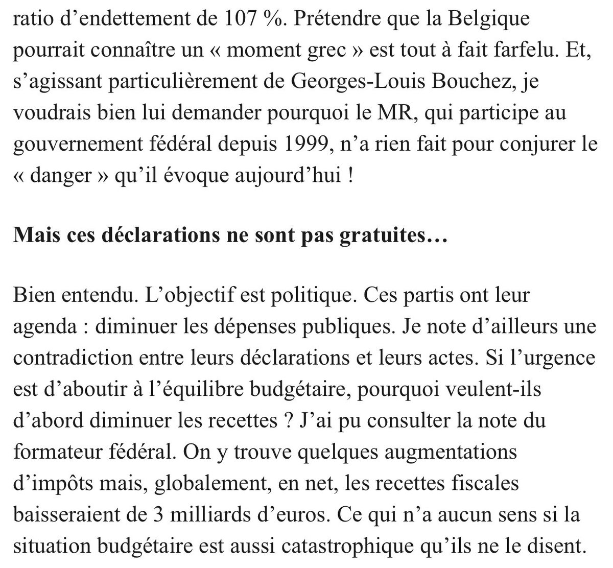 michelhenrion's tweet photo. L'économiste Paul de Grauwe (London School of Economics) à Le Soir: "Prétendre que la Belgique pourrait connaître un moment grec est farfelu. L'objectif est politique, visant à justifier une réduction des dépenses publiques". Citation> (interview intégrale à lire dans @lesoir) https://t.co/ig5TiRiAjt