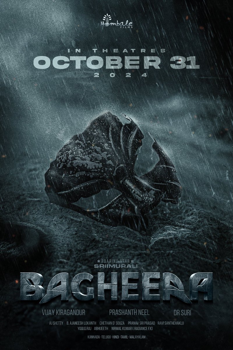 films_iam's tweet photo. Hombale Films announces the release date of #Bagheera. The #SriiMurali starrer is locked for 31st October 2024 release

#Sikandar #Stree2 #Tumbbad2 #Tumbbad #RichardHammond #Spirit https://t.co/9iPhYNHq2I