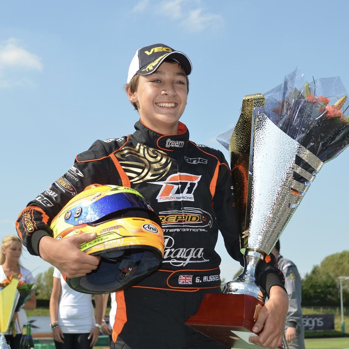 GeorgeRussell63's tweet photo. 12 years ago, I was celebrating my win at the European Karting Championship in the Juniors, alongside Max, who took the win in Seniors at my local circuit PFI. 

This weekend, PFI is hosting the World Karting Championship and it reminded me of the hard work, the passion, and the dream to one day race at the top.

It’s easy to get caught up in the day-to-day pressures of life and racing, but stumbling across these photos reminded me of that kid who was hungry to make it to F1.

It’s a reminder that dreams don’t happen overnight, but with hard work, there’s a chance that they can become reality.

Best of luck to everyone competing at the World Karting Championships this weekend. Give it your all and you never know where it may lead.
