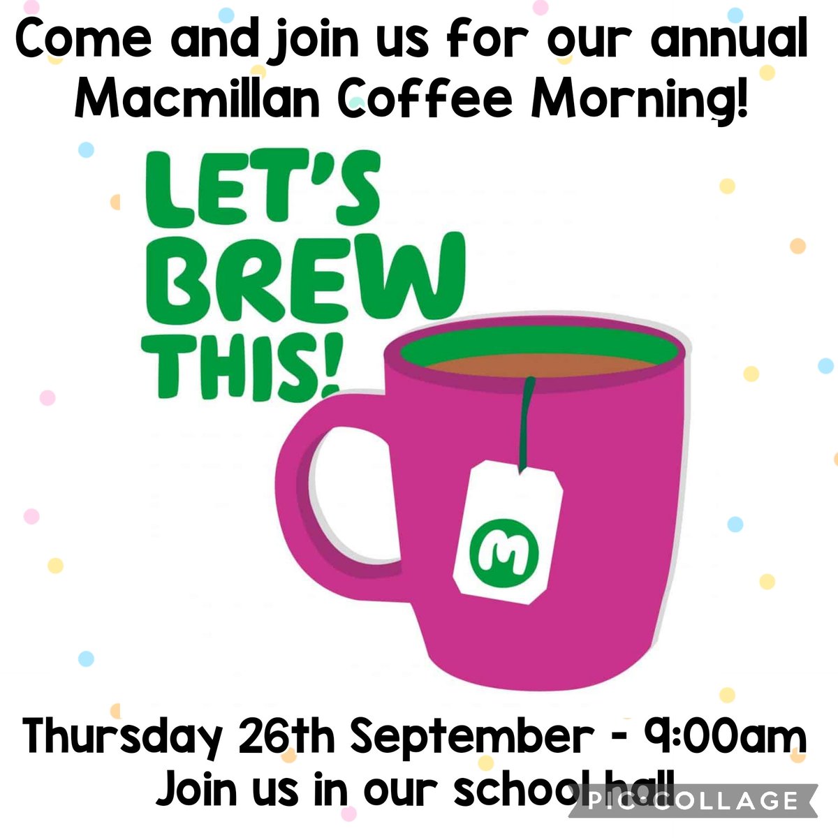 levertonacademy's tweet photo. We are supporting @macmillancancer and hosting our very own coffee morning! Come and join us on Thursday 26th September in our school hall at 9:00am - the more the merrier! 

#teamleverton #letsbrewthis #worldslargestcoffeemorning #PTA #schoolcommunity https://t.co/t0hY3Ipeya
