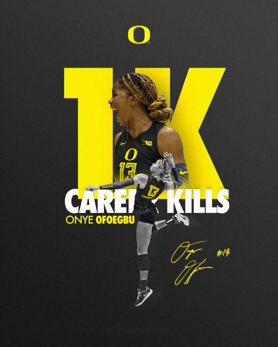 1K for Onye‼️

With her fifth kill vs BYU, senior Onye Ofoegbu reaches 1,000 career kills between her time at UC Irvine and Oregon.

#GoDucks
