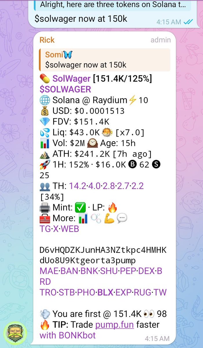 Somitonye's tweet image. All my shills this morning has been hitting the 2x+ spot🚀

Just going through a trading experiment though 💹

$LENNY $POV $SOLWAGER  so far
Will still keep y'all updated