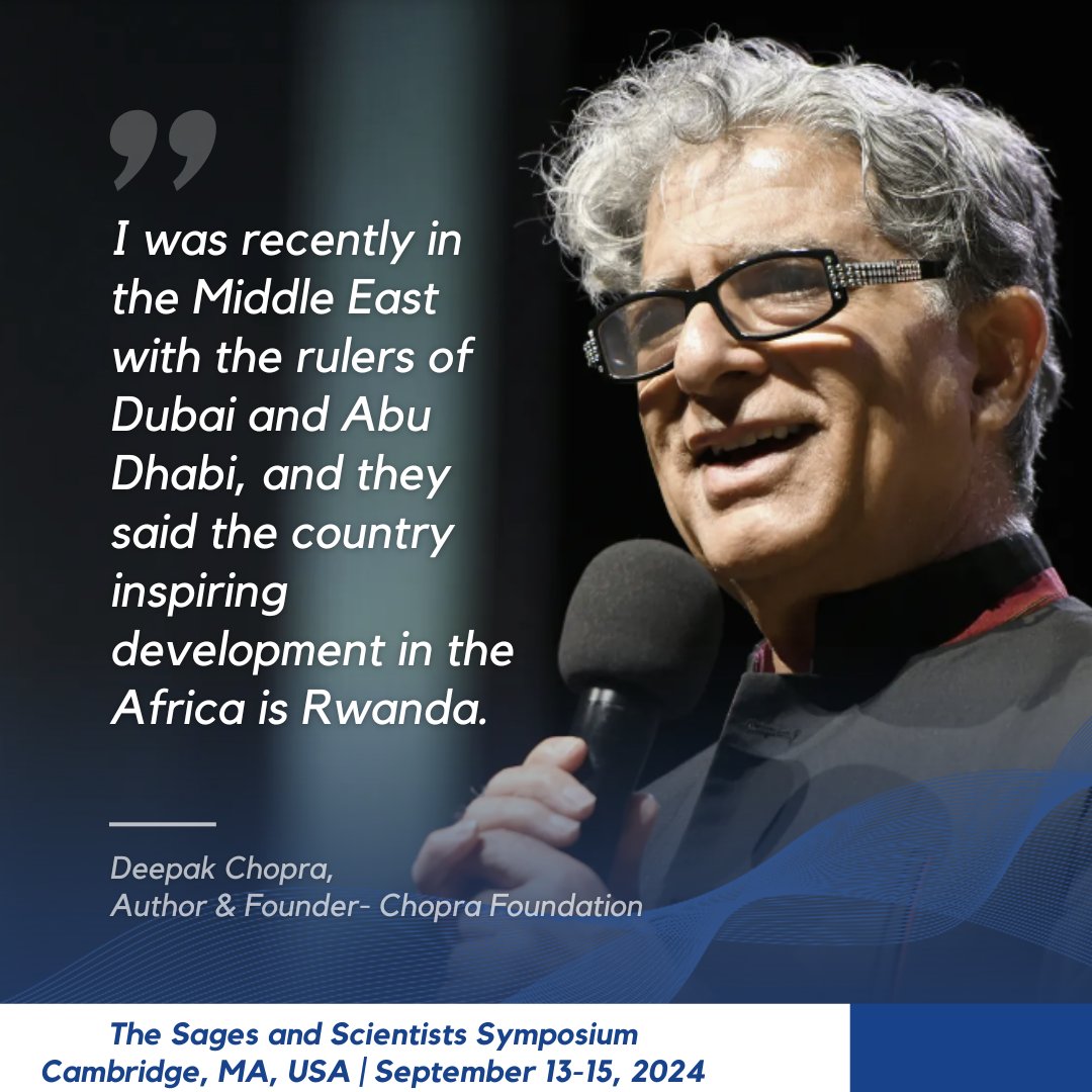 . <a href="/DeepakChopra/">Deepak Chopra</a> , Author &amp; Founder of the Chopra Foundation: “I was in the Middle East with the rulers of Dubai and Abu Dhabi, and they said the country inspiring development in #Africa is #Rwanda .” <a href="/ChopraFNDN/">Chopra Foundation</a>