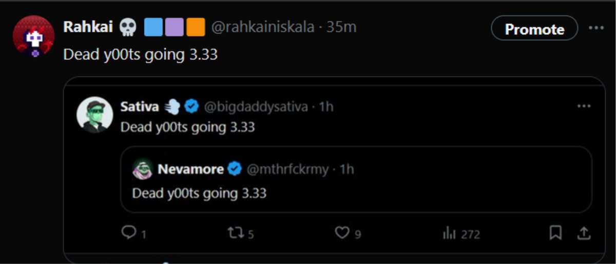 rahkainiskala's tweet photo. Dead y00ts going to 3.33 @dead_y00ts @j00ce_inc https://t.co/pIbrFCn3xH