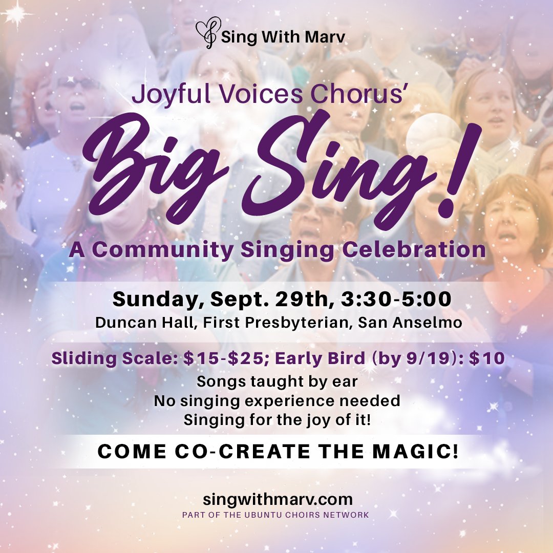 MarvZauderer's tweet photo. Love  to sing? Even just in the shower? Come sing easy-to-learn, non-religious, uplifting songs -- it's SO. MUCH. FUN. And it's so easy for  *anyone* to join in, especially if you're nervous about sharing your voice. Videos: https://t.co/dZH7v2oDsX  Tix: https://t.co/Yi7WfdC8hV https://t.co/4AsdsaE6Xb