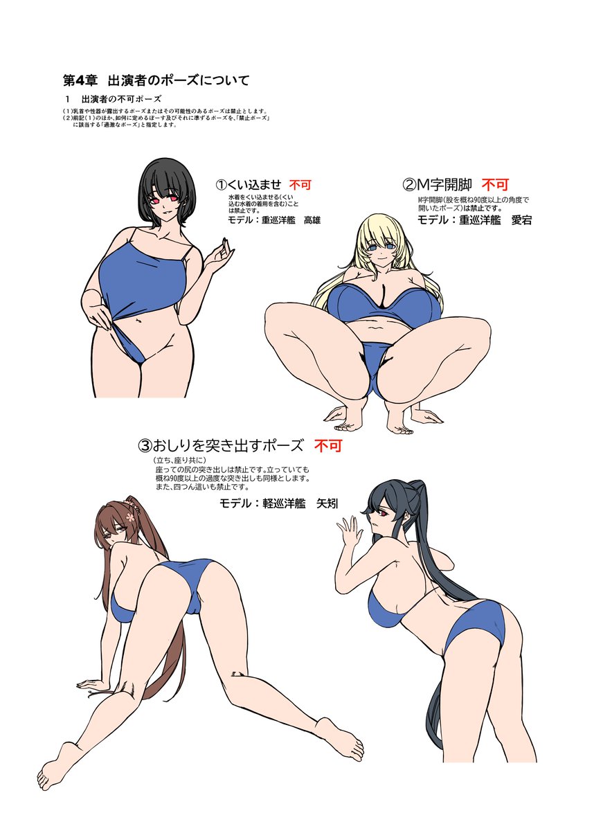 【Skeb】某水着撮影会禁止事項マニュアル艦娘パロ 