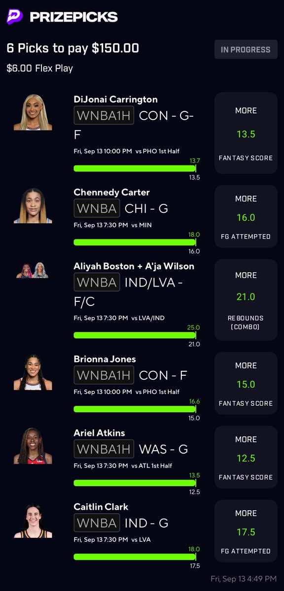 Dream_Chaser803's tweet image. Cash it 🤑‼️ 

#wnba #PrizePick