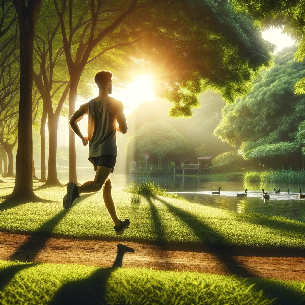 whatishealthok's tweet image. Chasing the sunrise, one step at a time. Nothing beats the serenity of an early morning run through nature 🌅🏃‍♂️🍃 #MorningRun #NatureVibes #ChasingSunlight