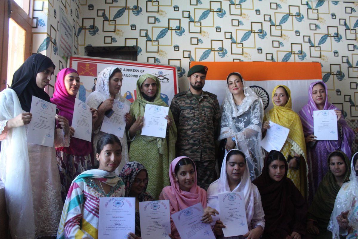 VBanihal's tweet photo. Closing Ceremony of Stitching and Tailoring Course is carried out on 12 Sep 2024. Course conducted in continuation of Bn’s effort forwomen empowerment, a stitching and tailoring course at ACSA, Banihal wef 28 Jun 24 to 01 Sep 2024 under Op Sadbhavana. Proj is in line with Skill https://t.co/M1I1FnRLaU