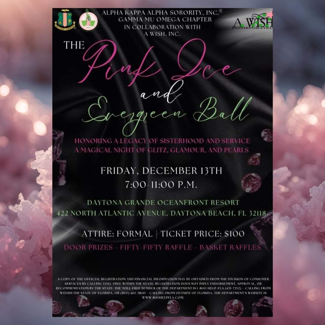 AKAGammaMuOmega's tweet photo. The ladies of the Glamorous Gamma Mu Omega Chapter and A WISH, Inc. are excited to announce the return of our Pink Ice and Evergreen Ball on Dec. 13 at 7 p.m. To purchase tickets, contact us at awishpinkice@gmail.com. 
#AKAGMO1941🩷💚
#AWISHINC https://t.co/xAvoClkOAd