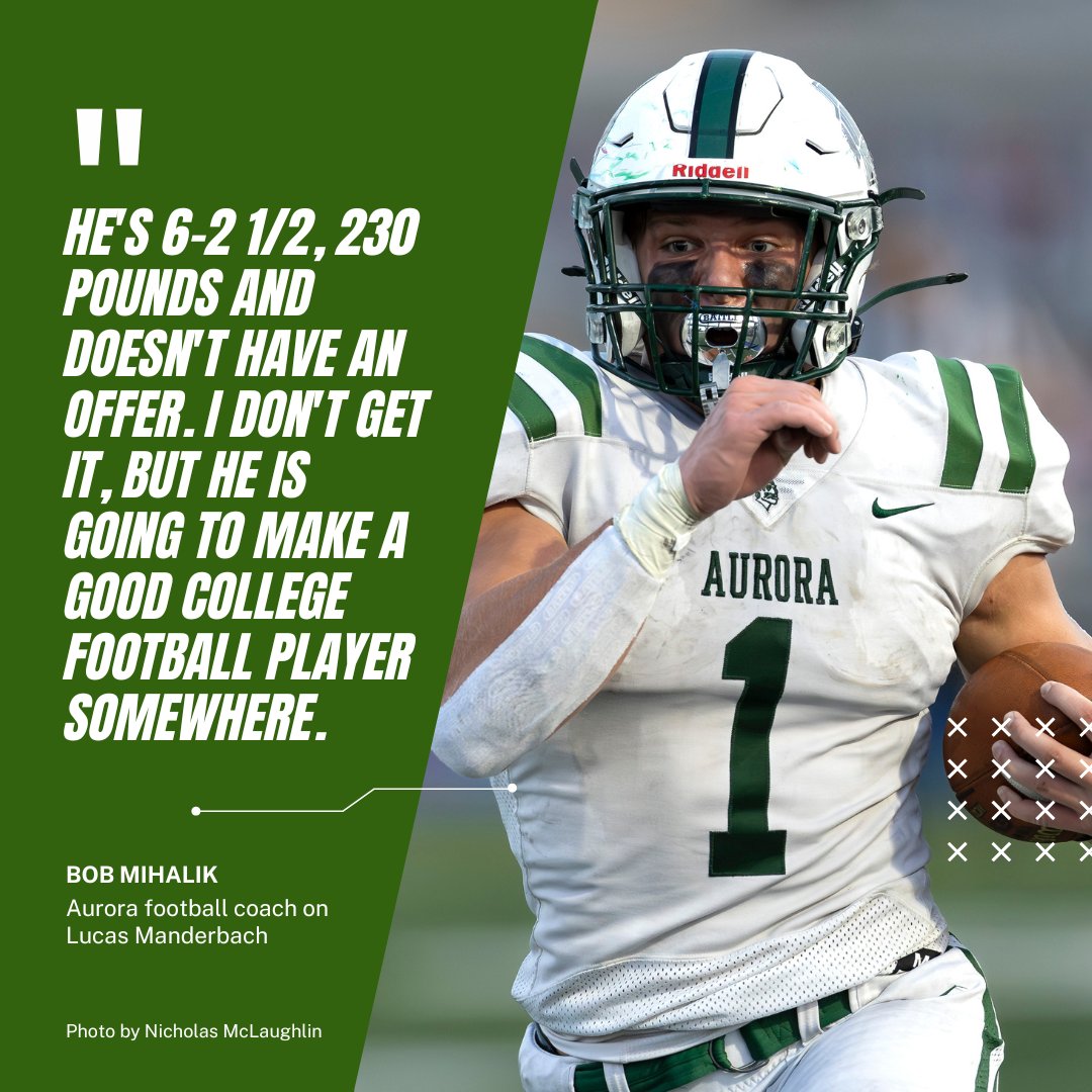 JLRSports's tweet photo. From a guy who has coached a lot of good college football players, including one now playing for the Seattle Seahawks, it's time to pay attention to Lucas Manderbach!

👀👀👀

Read the "for subscribers" story at https://t.co/v6X6dbLhc9!

@GreenmenFB @ahsallsports @auroraathletics https://t.co/VwyPXiUN3I