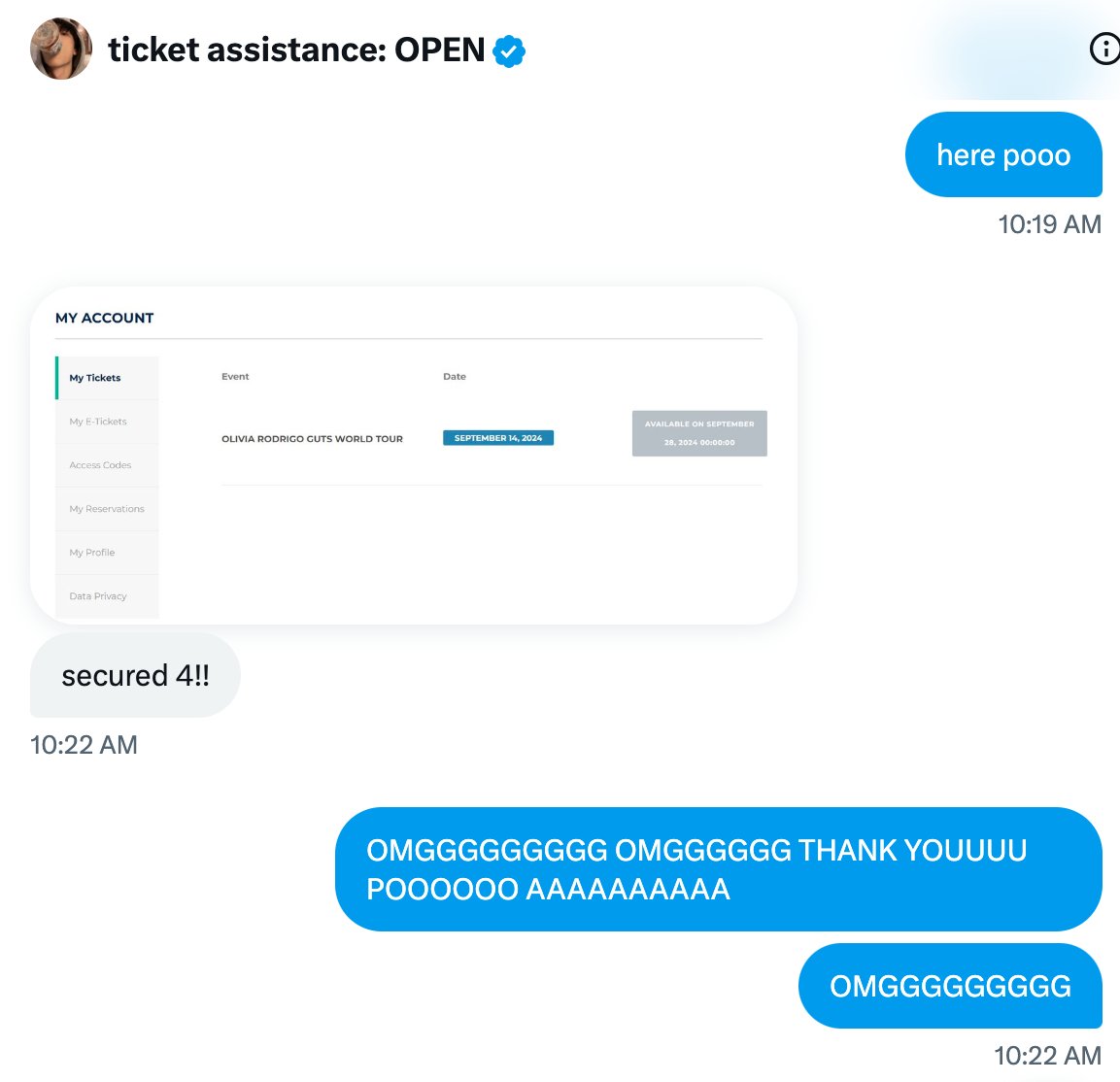 erinauls's tweet photo. OHHHHH MY GOOOOOD THANK YOU PO SA 4 TIXXXXXX!!!!! IM GONNA SEEEE U OLIVIA <3333 

thanks pooo @seubbie sa assistanceeeee!!! TT https://t.co/WTGXzFlC1w