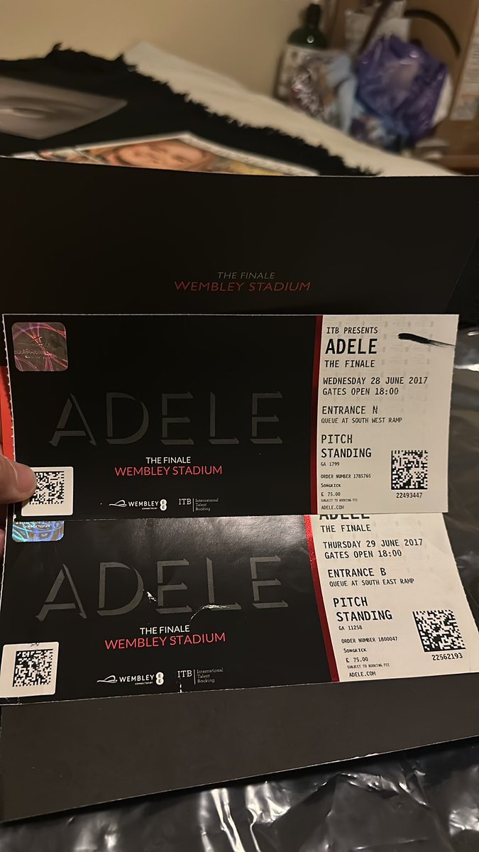 shadialex's tweet photo. Going through stuff &amp; I found my ADELE tickets from 2016 &amp; 2017 plus merch 🥺 @ADELE @AdeleAccess #ADELE #AdeleLive2016 #AdeleLive2017 #WeekendsWithAdele #AdeleInMunich https://t.co/g2yduP3nXT