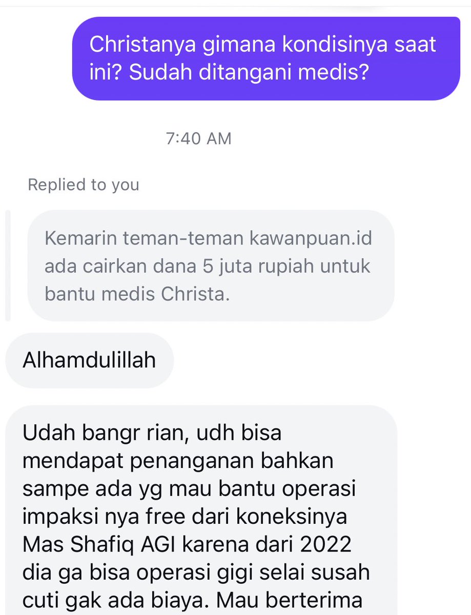 Adriandhy's tweet photo. Update kondisi Christa, sudah mendapat penanganan medis. Terima kasih banyak komunitas #kawanpuan dari https://t.co/0t9D7VrwOI dan @komrikmania yang memberi bantuan dana yang sangat signifikan lewat adik Christa, juga @asosiasigame_id yang membantu operasi gigi dengan cuma-cuma. https://t.co/ljvP1AywPP