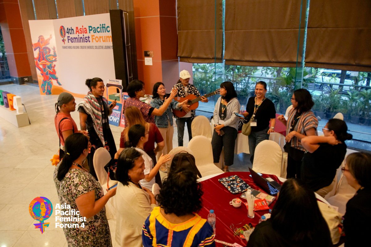 apwld's tweet photo. Captured moments of some of our highlights from Day 2 of #APFF2024! Grassroots feminists from Asia Pacific connect and reflect on our collective demand for a #FeministWorld, memory our beloved comrades, and embody our feminist politics in Feminist Bazaar / Free Market. #APFF4 https://t.co/efZ0LhguRO