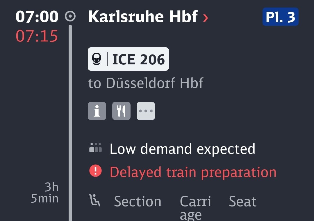I love the reason a train is delayed in Germany.