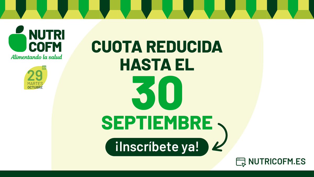 COFMadrid's tweet photo. ¿Todavía no has visto los principales contenidos del programa #NutriCOFM 🍏? Aprenderemos sobre nutrientes esenciales y complementos nutricionales; omegas-3 y antioxidantes; y probióticos, entre otras muchas materias. ¡Solo faltas tú! 
¡Inscríbete! 👉🔗✅ https://t.co/3fJay0LTVM https://t.co/uQMaRogSdD