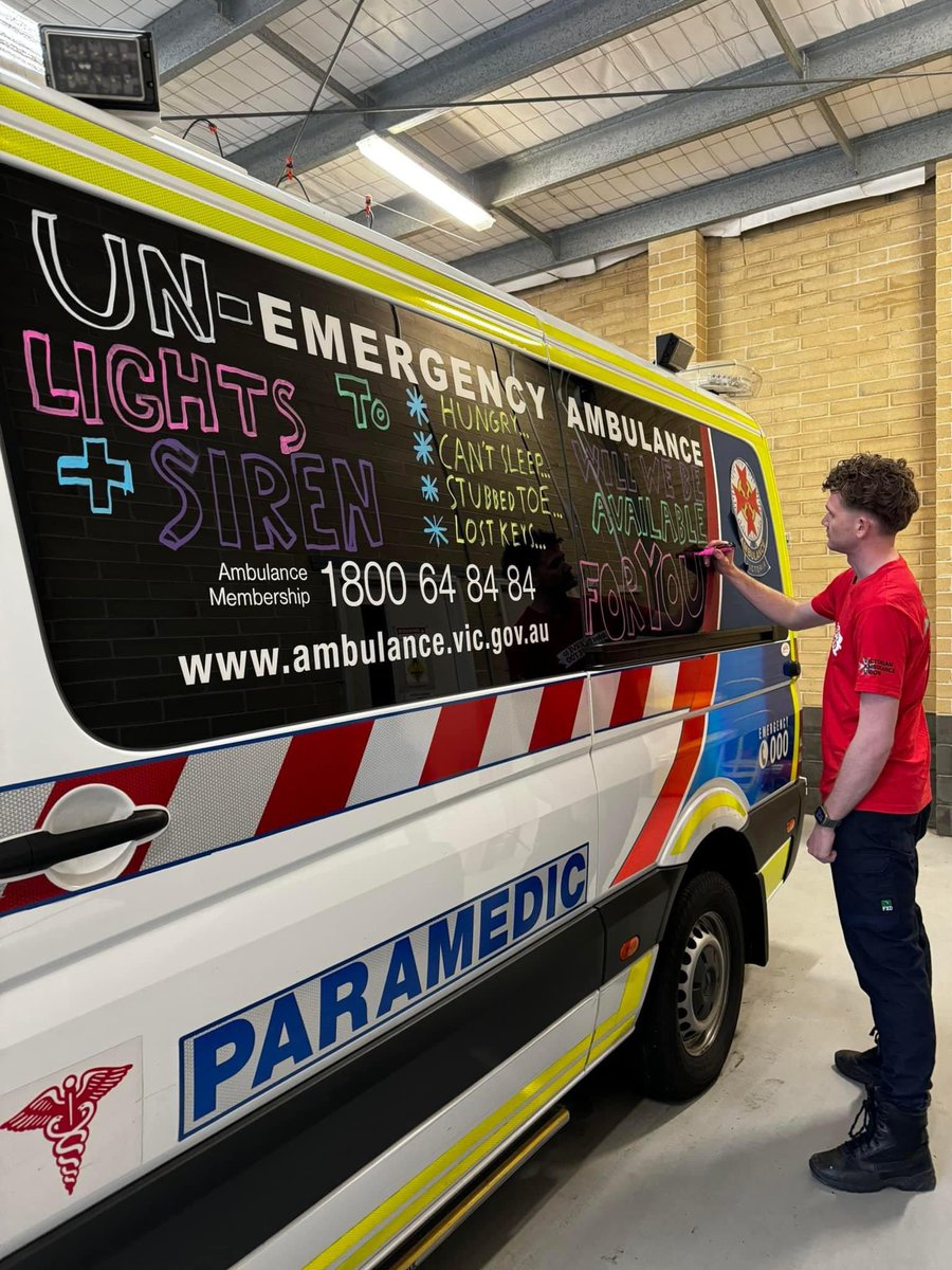 VicAmboUnion's tweet photo. After 20 months of bargaining, paramedics are still chalking up their trucks everyday and fighting for a fair deal.

Ambos are dedicated to saving lives but they deserve a life too.

#springst #ambosdeservealifetoo https://t.co/UJpvGsgmN1