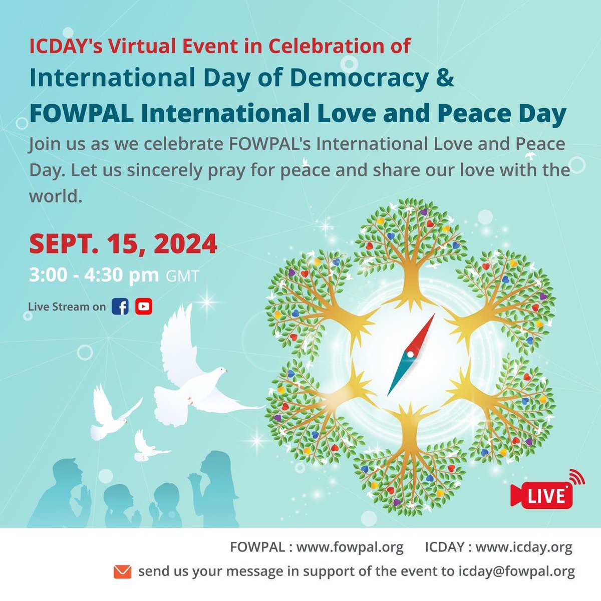 Join us as we celebrate FOWPAL's International Love and Peace Day. Let us sincerely pray for peace and share our love with the world.
youtube.com/live/q2Ej10LJ9…
