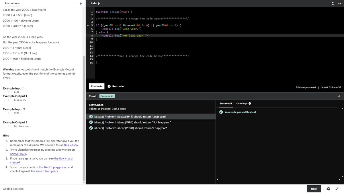 CosmicIon's tweet photo. Day 27 of my #WebDevelopment #CodingJourney:

Learned:
1️⃣ How to work with JavaScript arrays.
2️⃣ Solved a coding challenge on determining leap years!

#100DaysOfCode #LearnToCode #DevDiscuss #CodeNewbies #LearnInPublic https://t.co/y8vqqGg2Rm