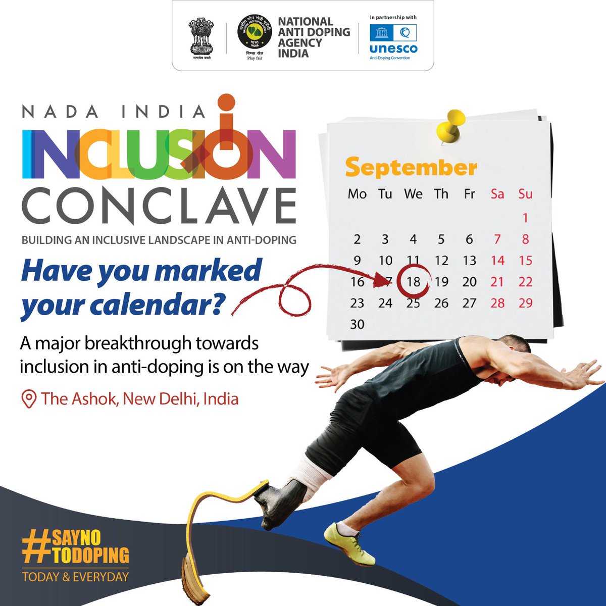 NADAIndiaOffice's tweet photo. A journey towards  practising inclusion, fair play, and integrity is about to unfold. Stay tuned for the second edition of NADA India's Inclusion Conclave.

#NADAIndia #Inclusion #InclusionConclave2024 #IForIntegrity #NADAIndiaInclusionConclave #Athlete #AthletesWithDisabilities #PlayTrue #Sports #PlayFair #CleanSport #AntiDoping