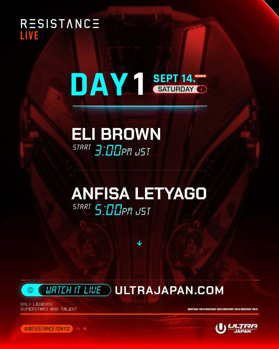 ultra's tweet photo. 🇯🇵 Japan we are back! Don’t miss what we’re serving today on #ULTRALIVE and #RESISTANCELive starting at 3:00PM JST / 8:00 AM CEST on the official @umftv Youtube Channel and https://t.co/jHWk9LDeMJ! #UltraJapan #ResistanceTokyo https://t.co/ojs8x3w1BN